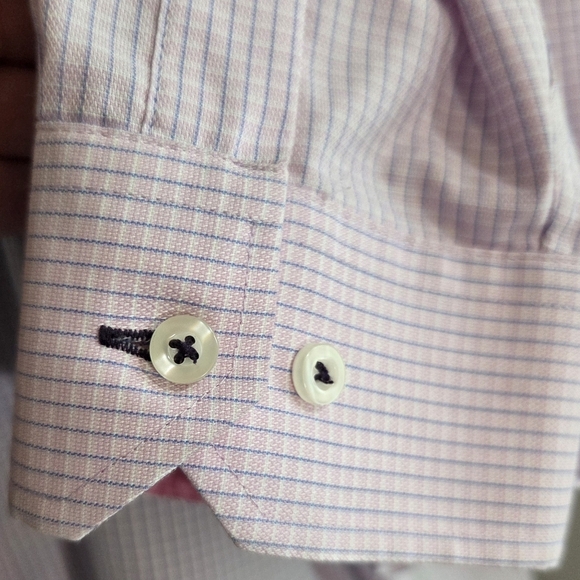 Royal Grafton Elegant Pink Striped Dress Shirt Size 17R - Picture 4 of 6